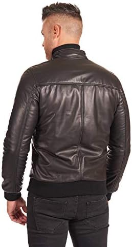 Vue 5 de Bomber Veste Cuir Noir