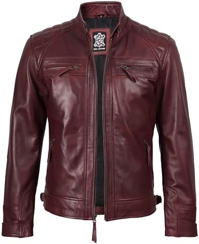 Vue 2 de Real Leather Bomber Jacket