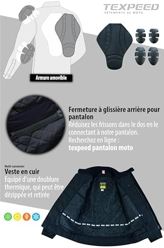 Vue 4 de Texpeed Veste Moto