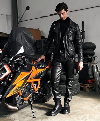 Vue 2 de Veste Cuir Homme Noir