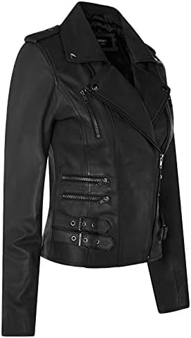 Vue 2 de Veste Motard Retro Cuir