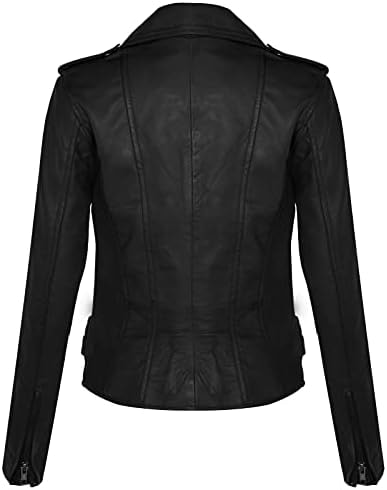 Vue 3 de Veste Motard Retro Cuir