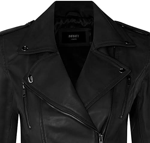 Vue 4 de Veste Motard Retro Cuir