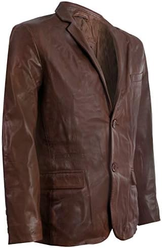 Vue 2 de Blazer En Cuir Veritable