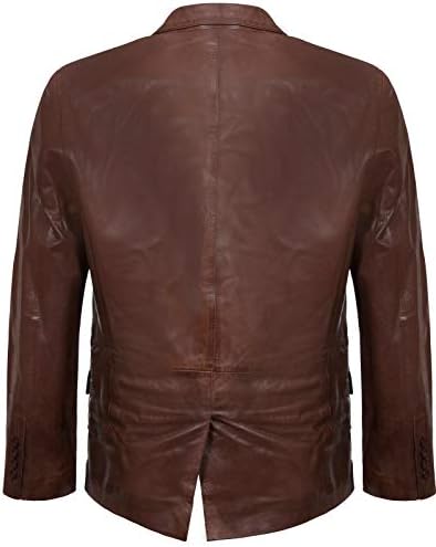 Vue 3 de Blazer En Cuir Veritable