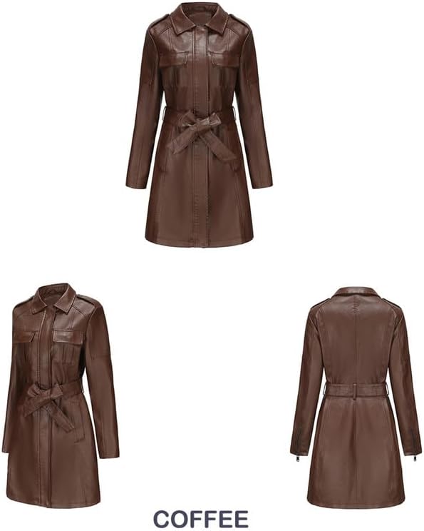Vue 5 de Trenchcoat En Cuir Milong