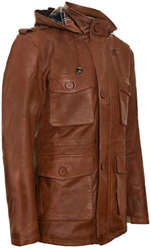Vue 3 de Trench Coat En Cuir