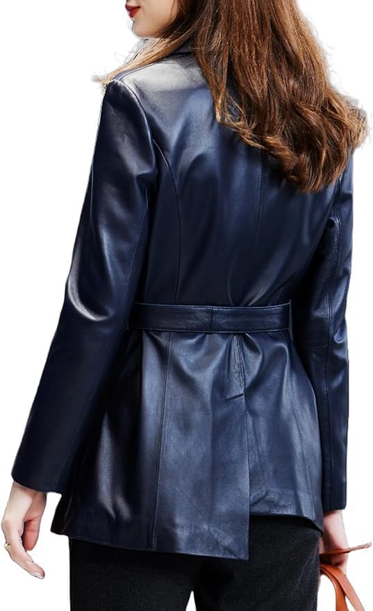 Vue 2 de Trench En Cuir Veritable