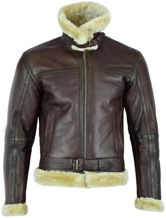 Vue 3 de Hommes Marron Aviateur Veritable