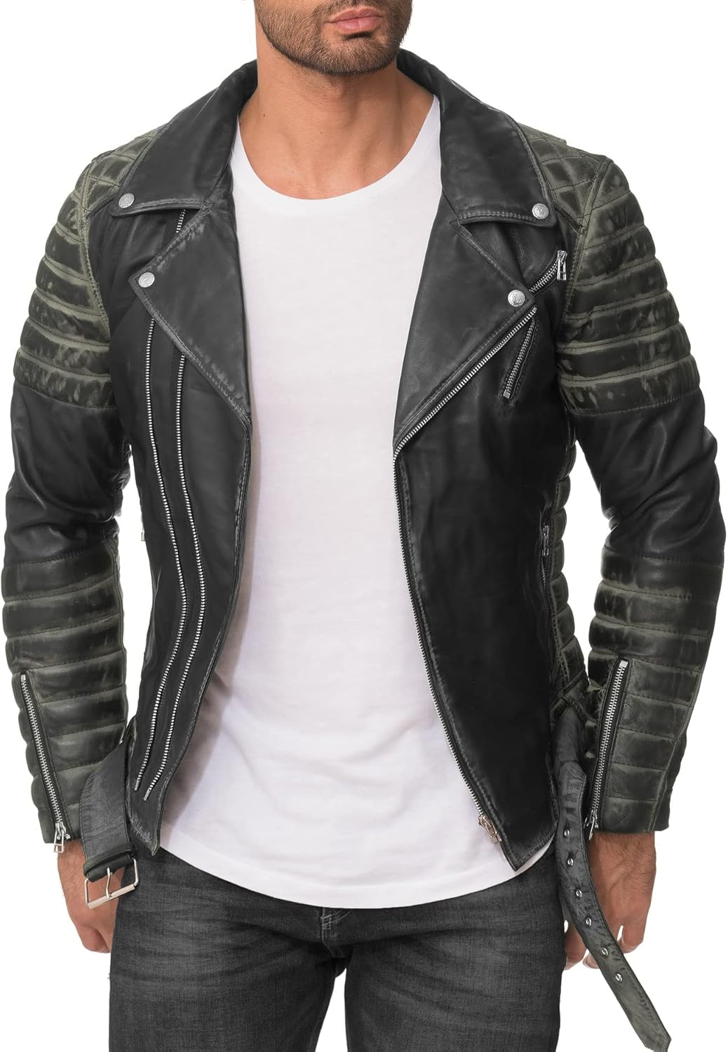 Homme Veste De Motard