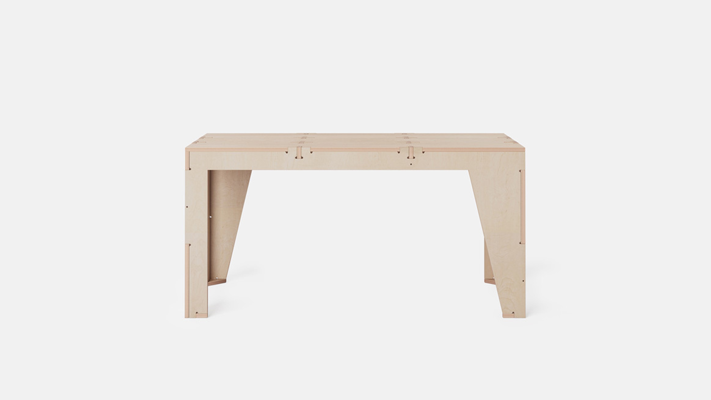 Front view of One to Several Table, Birch Plywood