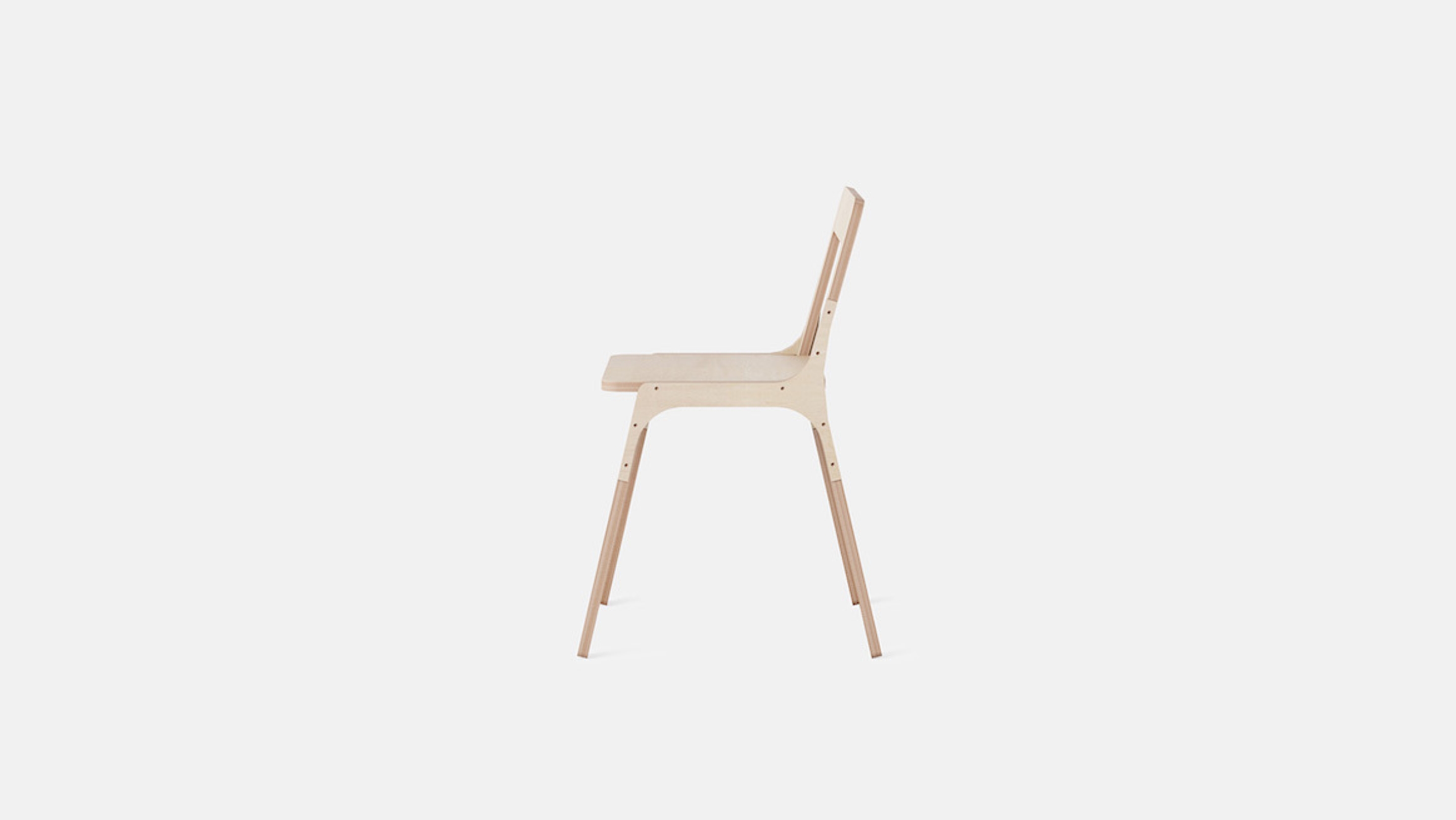 Side view of Slim Chair, Plywood