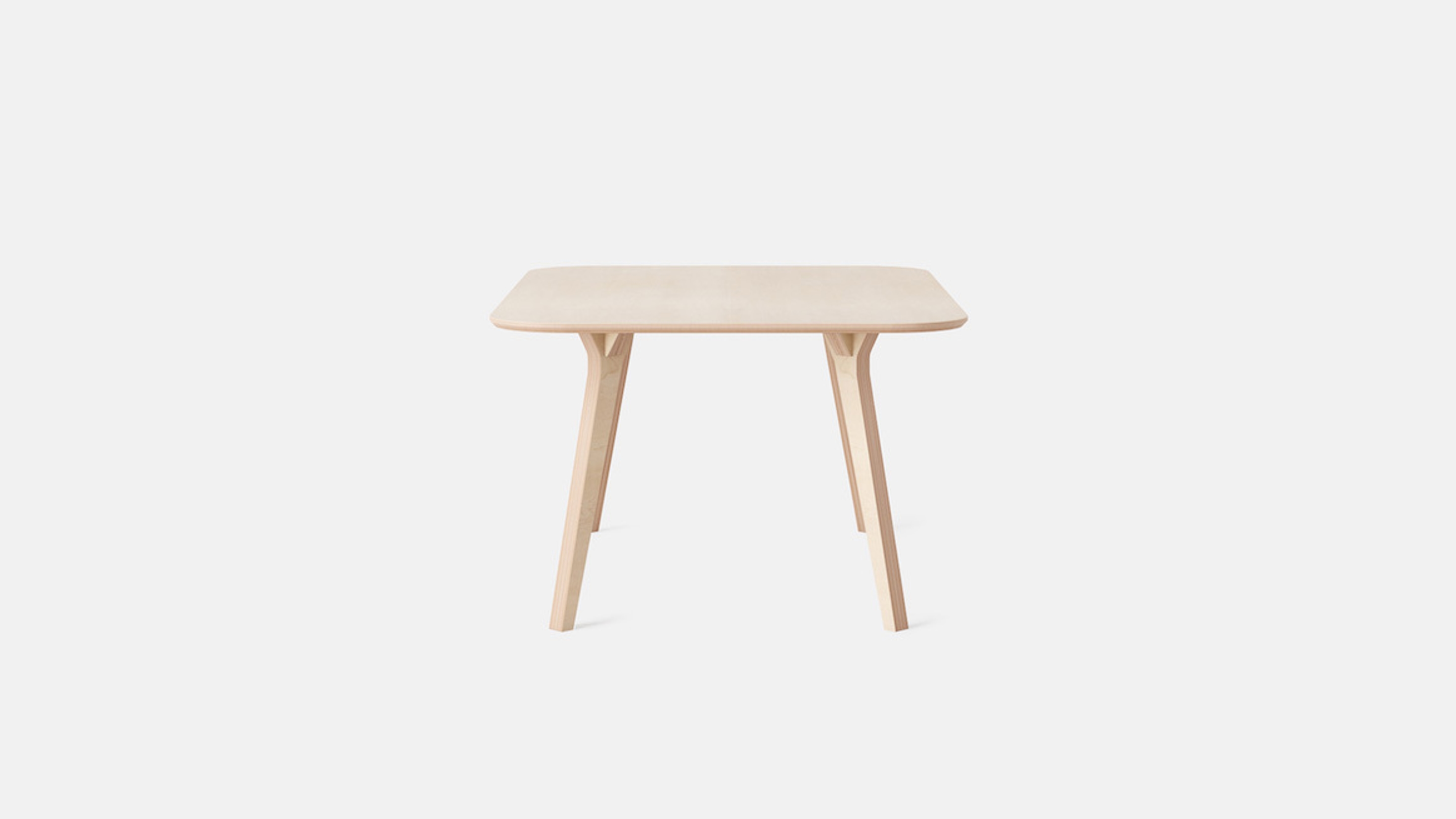 Side view of Canteen Table, Birch Plywood