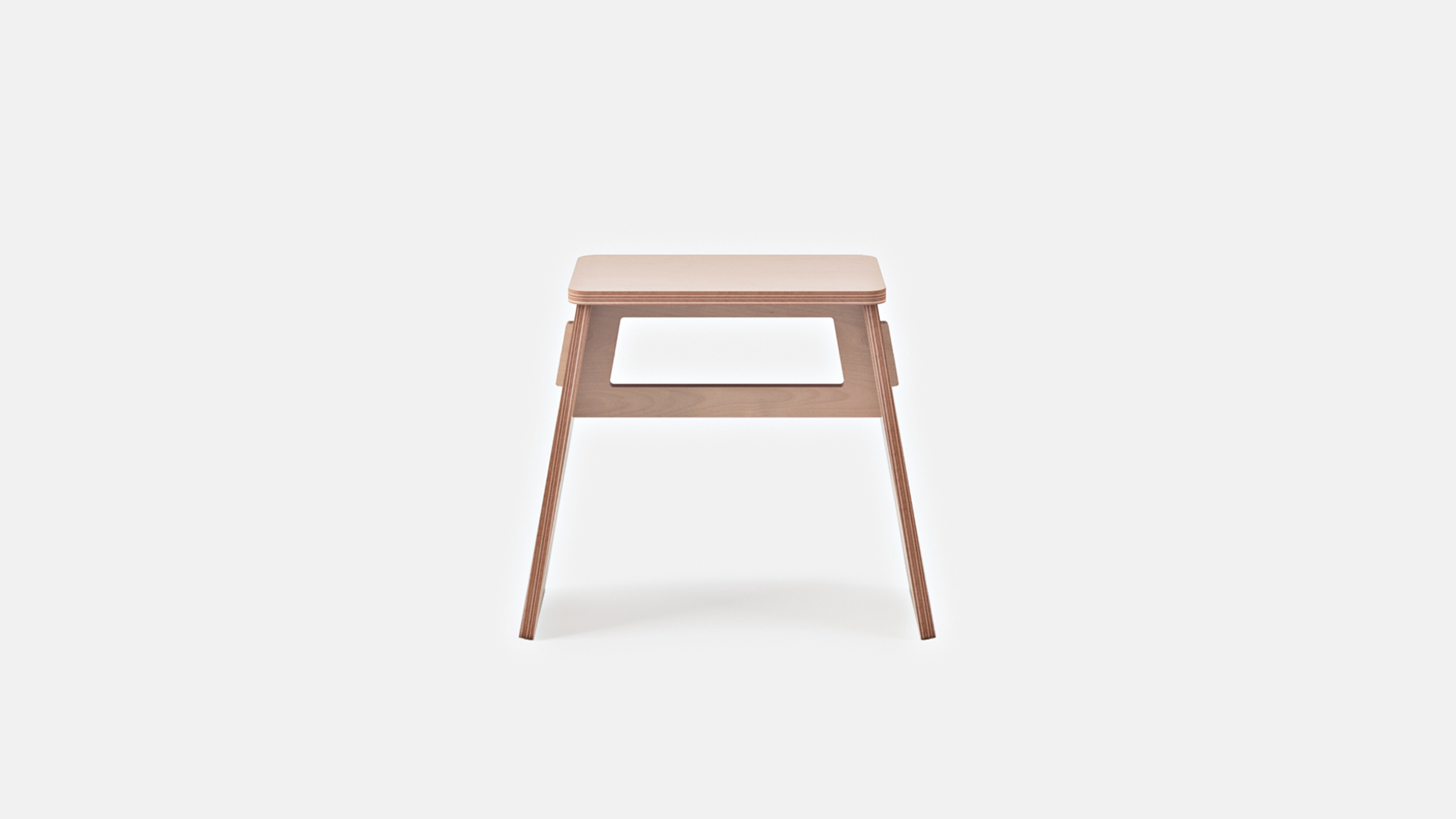 Front view of Johann Stool, All Plywood