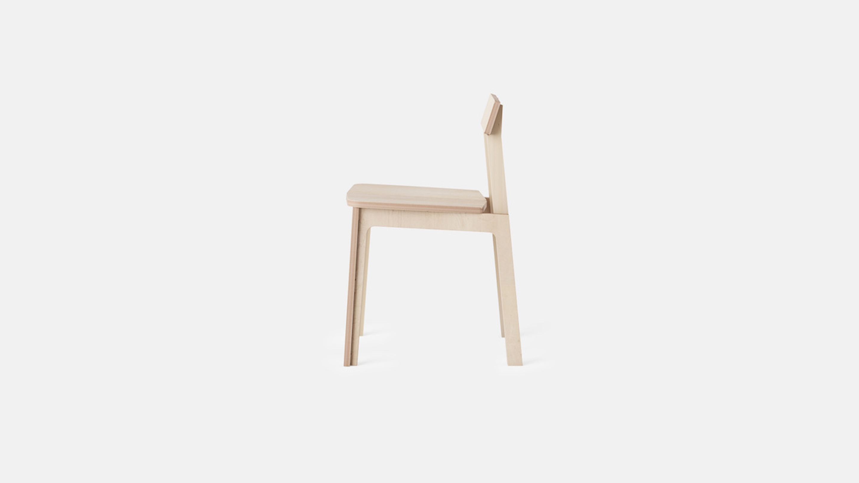 Side view of Roxanne Chair, Plywood