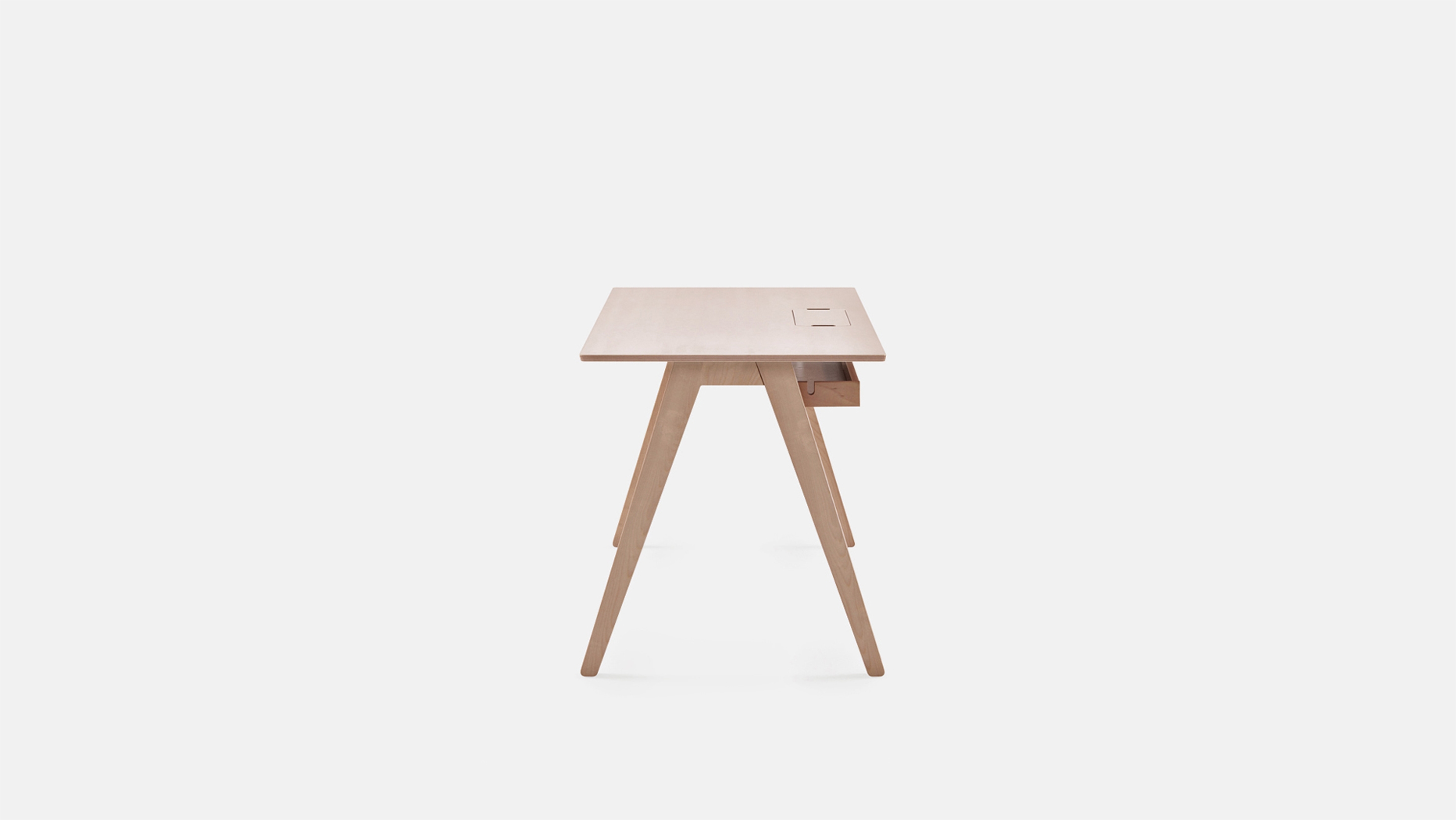 Side view of Studio Desk, All Plywood
