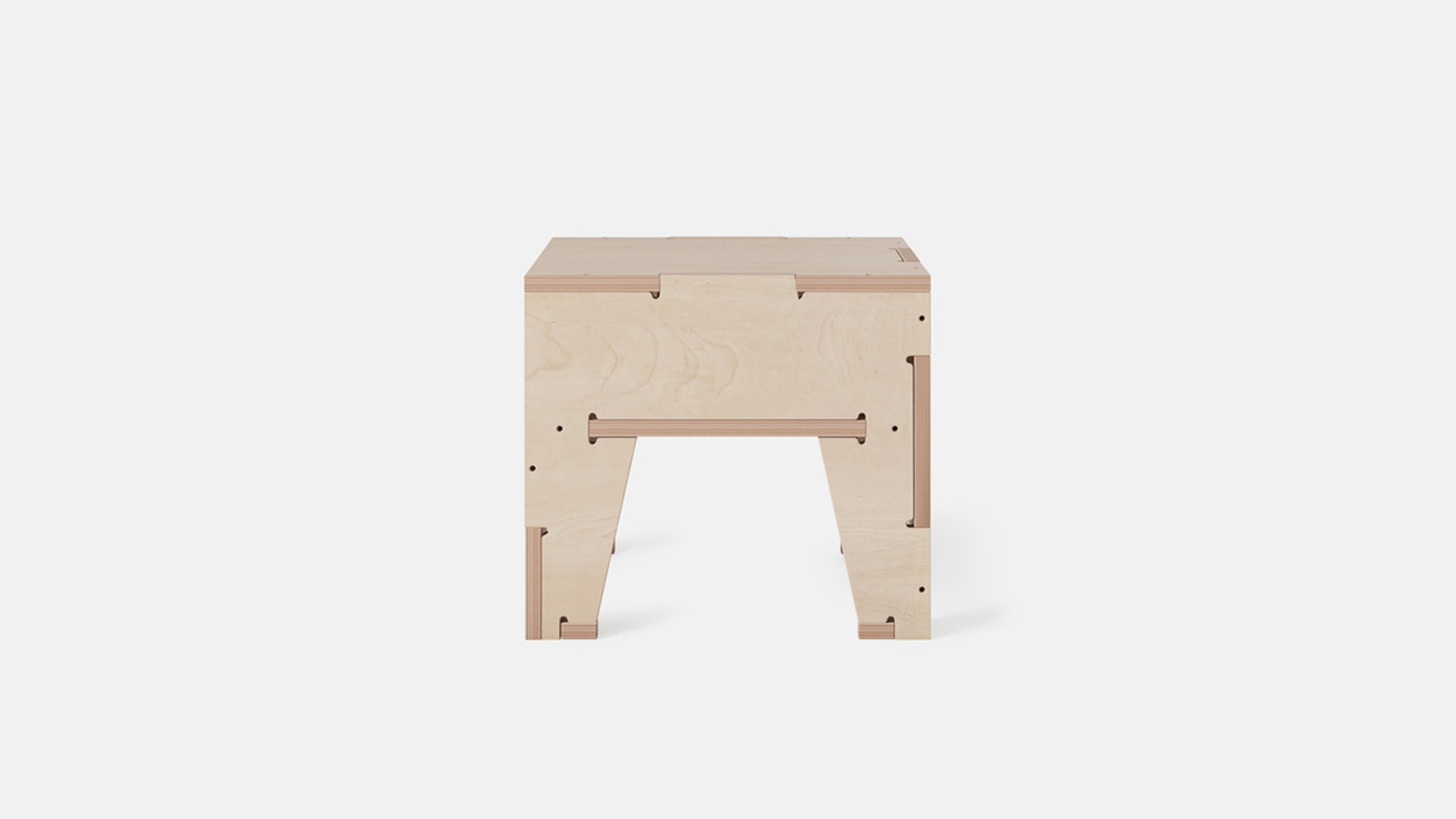 Side view of Beside Table, Birch Plywood