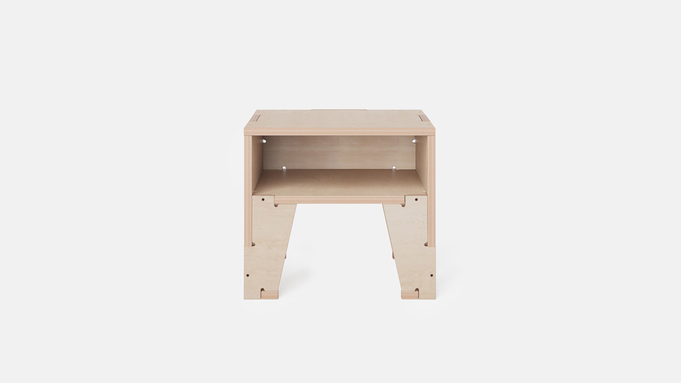 Front view of Beside Table, Birch Plywood