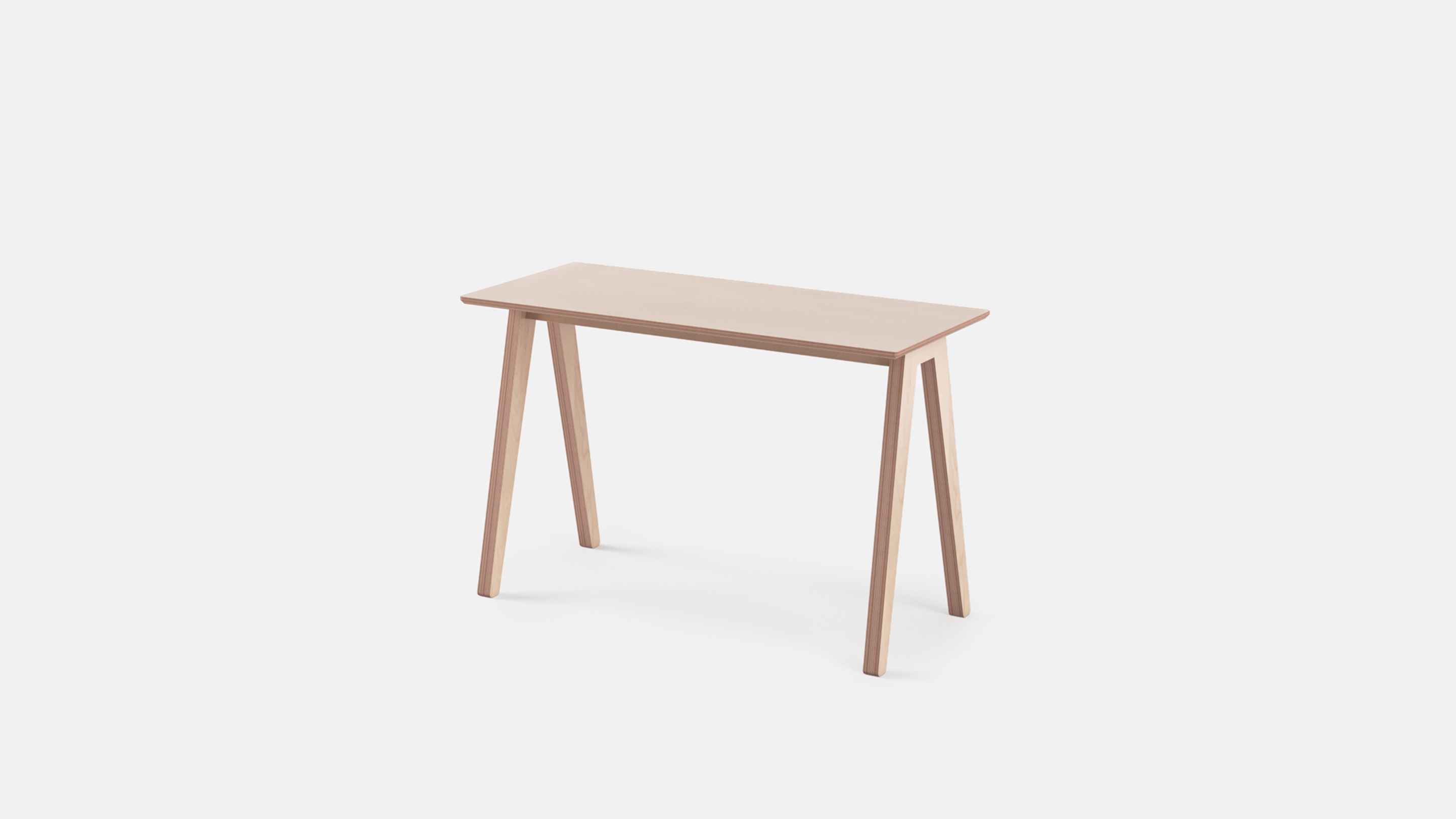 Angled view of Olivia Desk, All Plywood