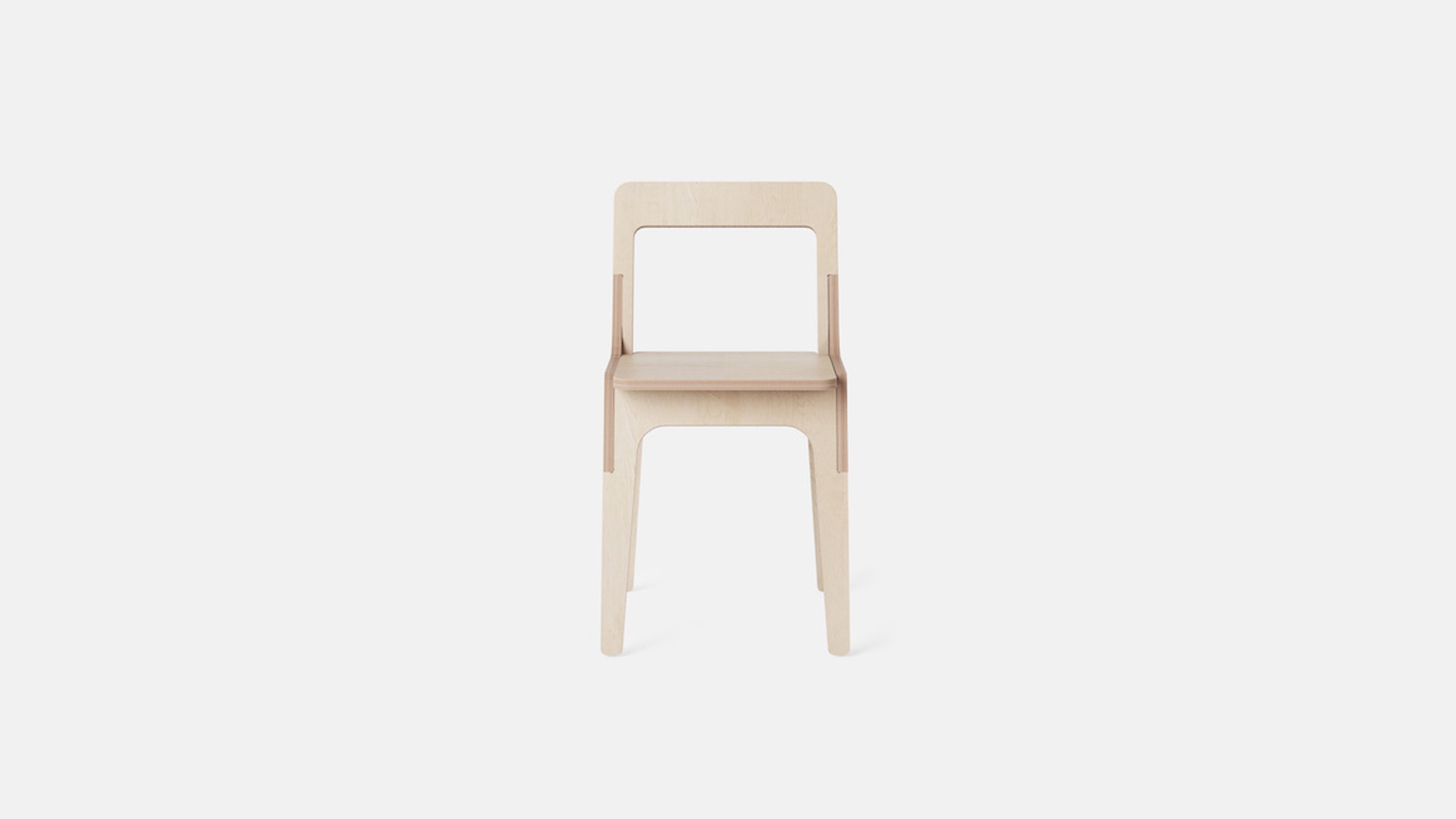 Front view of Slim Chair, Plywood