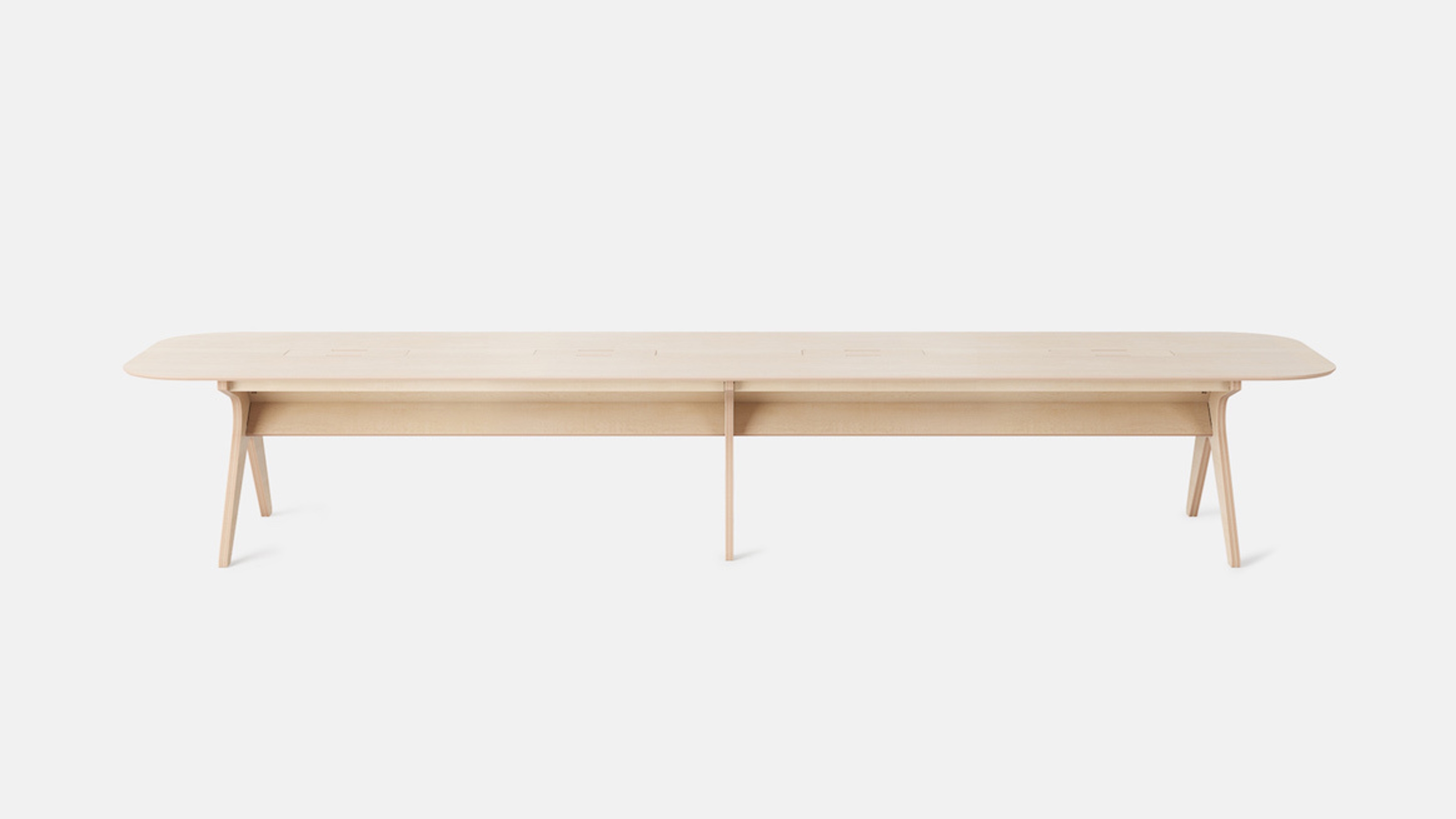 Front view of Collaboration Table, Birch Plywood