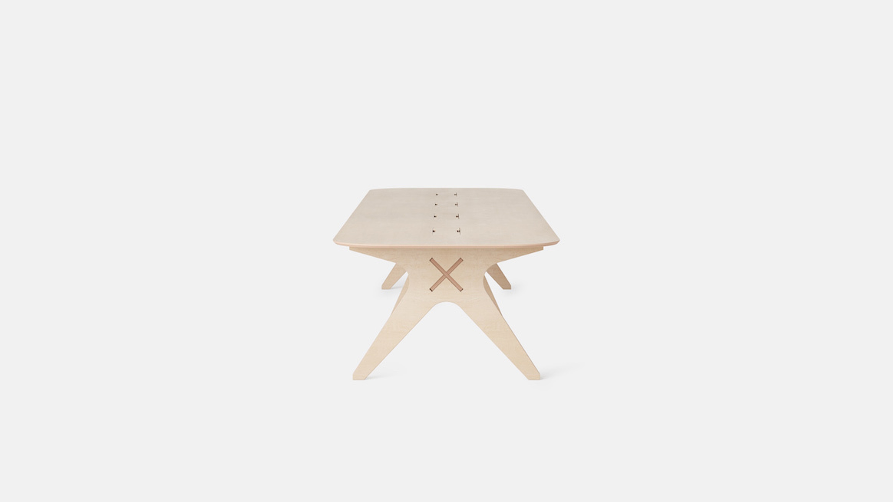 Side view of Collaboration Table, Birch Plywood
