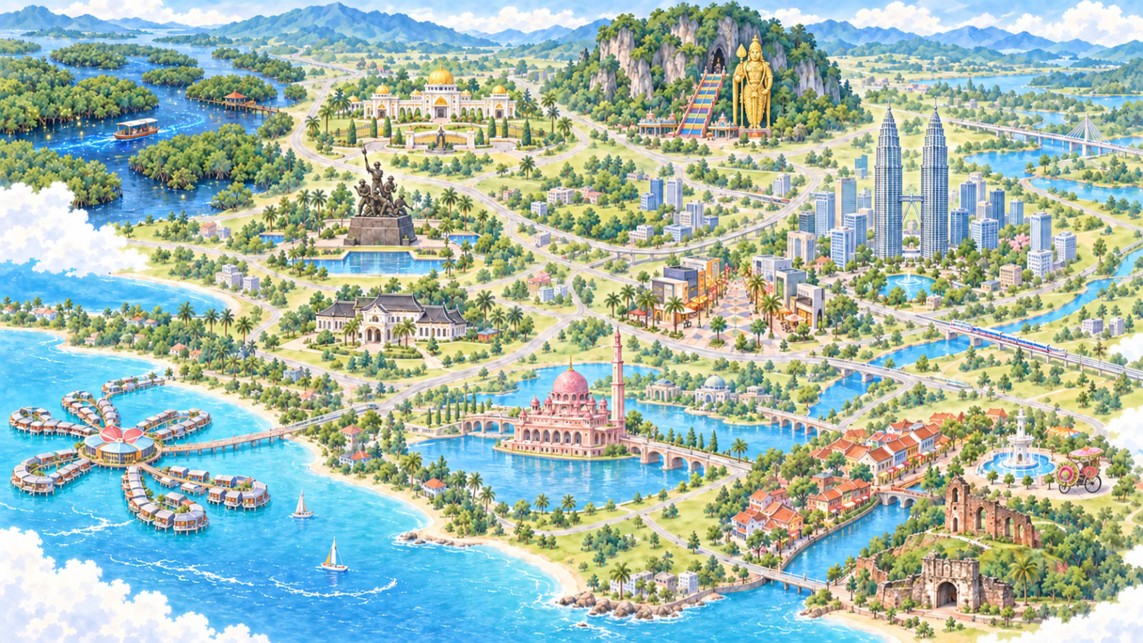 Q版旅行地圖底圖