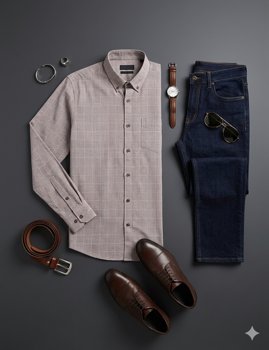 Modern Refinement: Premium Editorial Men's Flat-Lay