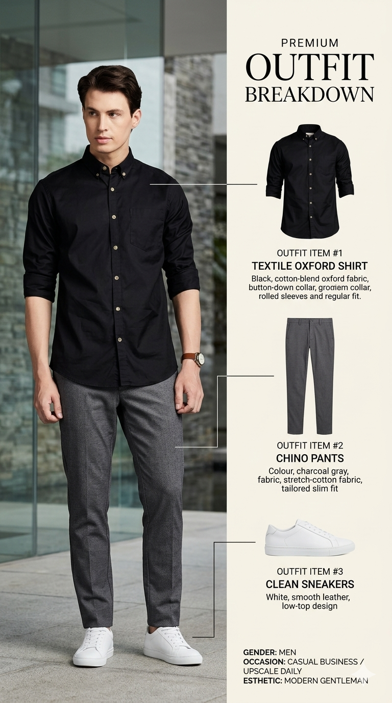 The Modern Gentleman: Premium Black Oxford Outfit Breakdown