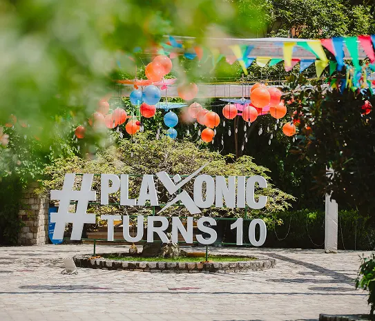 The #PlaxonicTurns10 anniversary installation