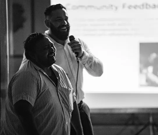 A community feedback session