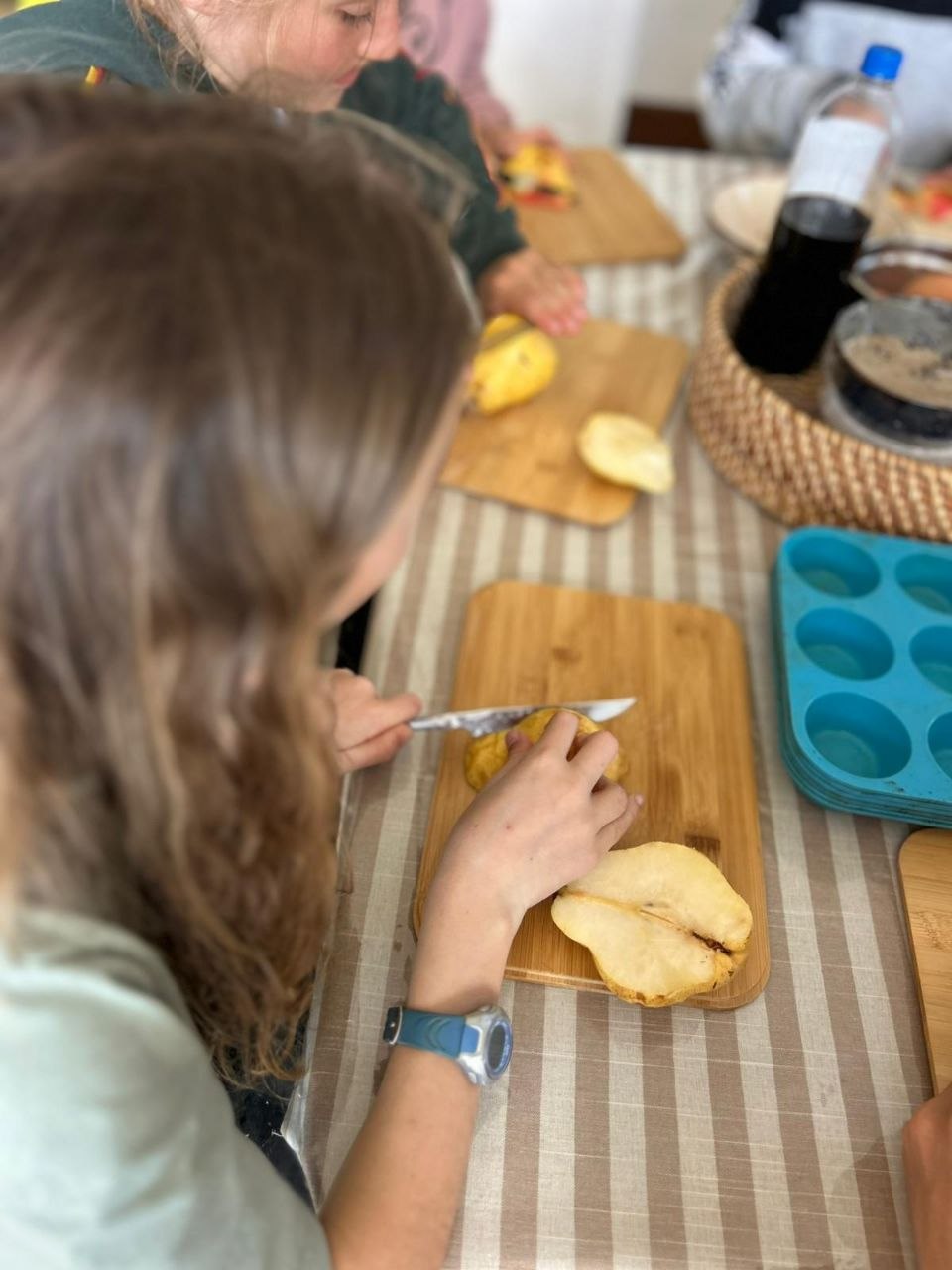 Hicimos muffins sin gluten de pera con Taller 2.
