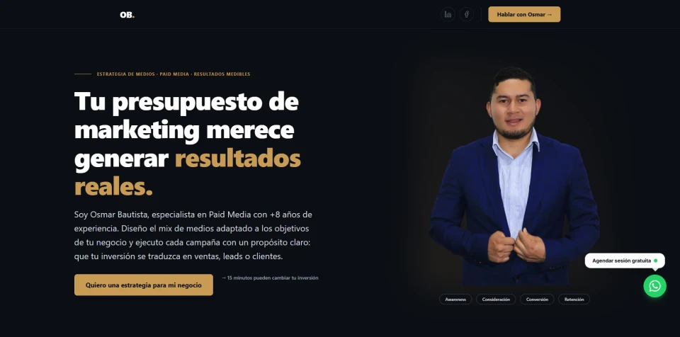 Vista previa del sitio web de Paid Media Osmar