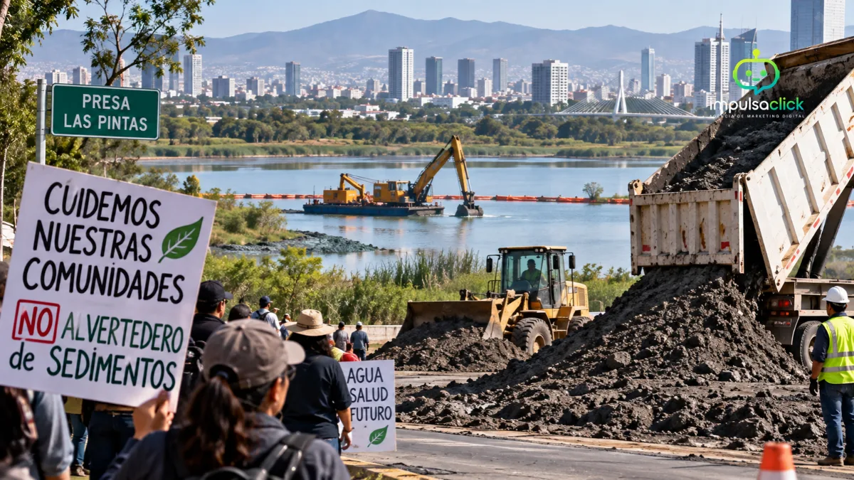 Vecinos de El Salto denuncian manejo de lodos de la presa Las Pintas en Jalisco