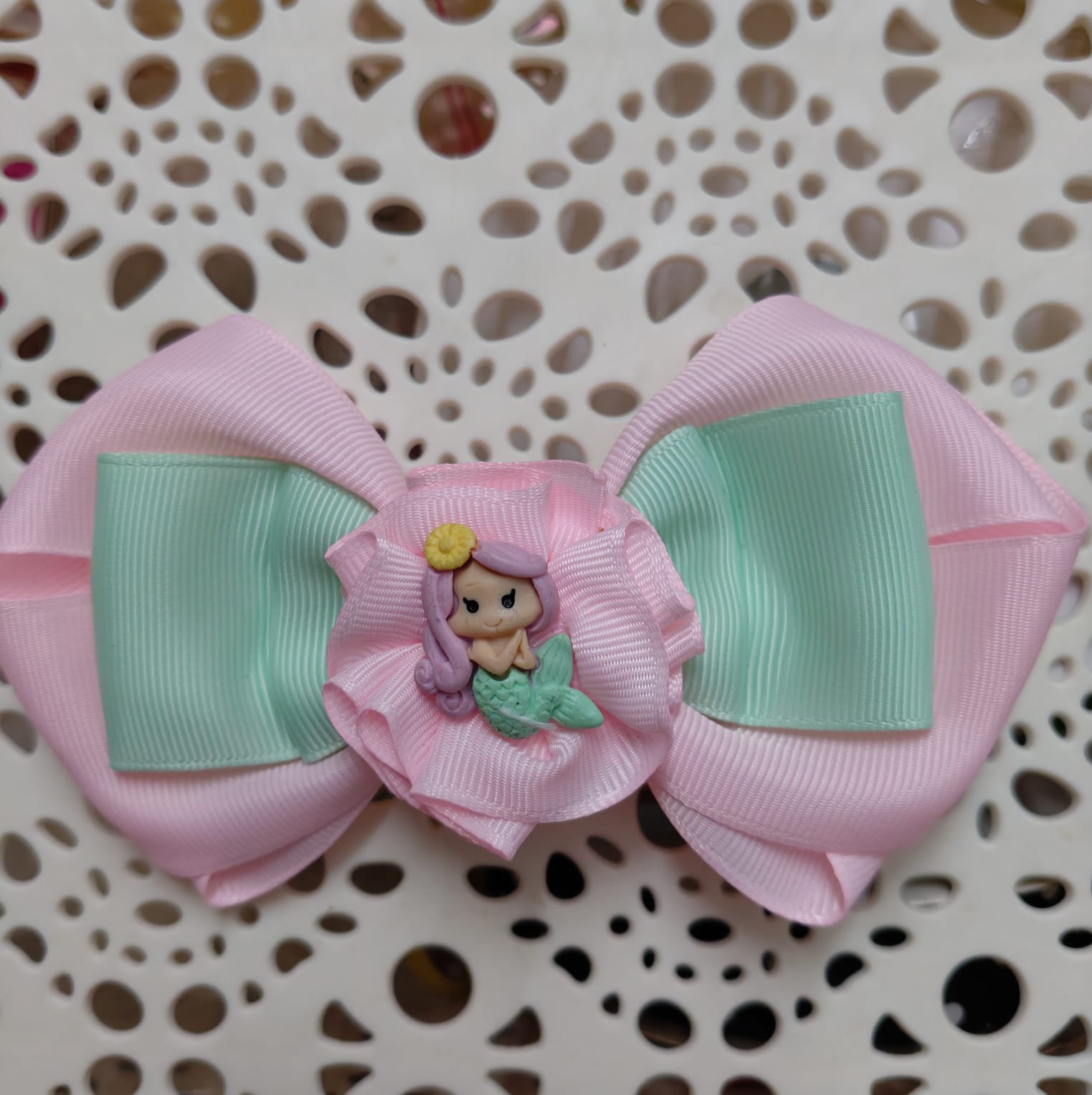 Pink Mermaid hairbow
