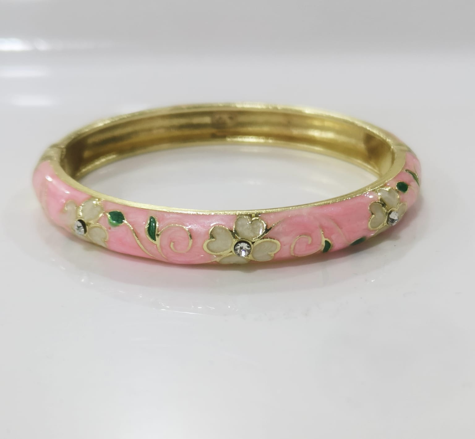 Pink Enamel Bangle 