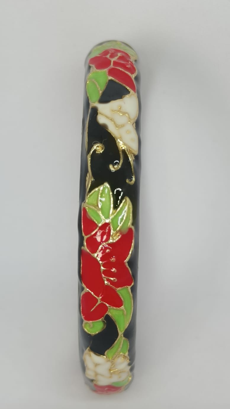 Black and Red Flower Single Bangle | Size 2.6