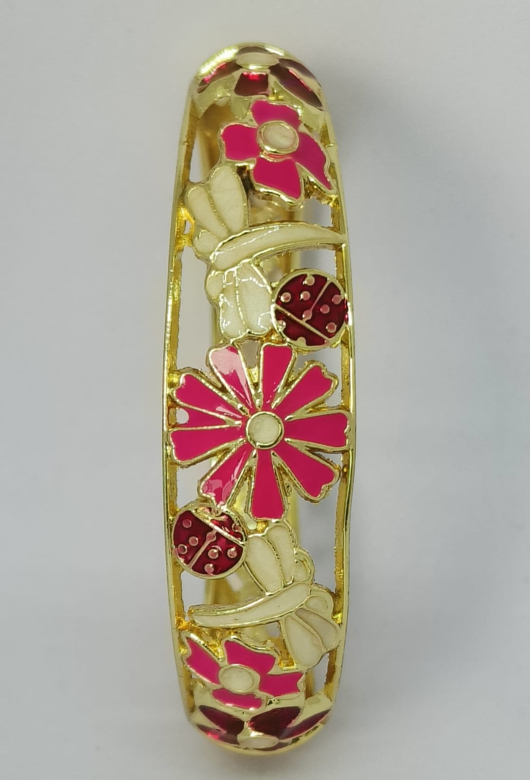 Designer Kada Pink Floral Single Bangle | 2-6