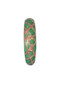 Designer Kada Green Pink Striped Single Bangle | 2-6