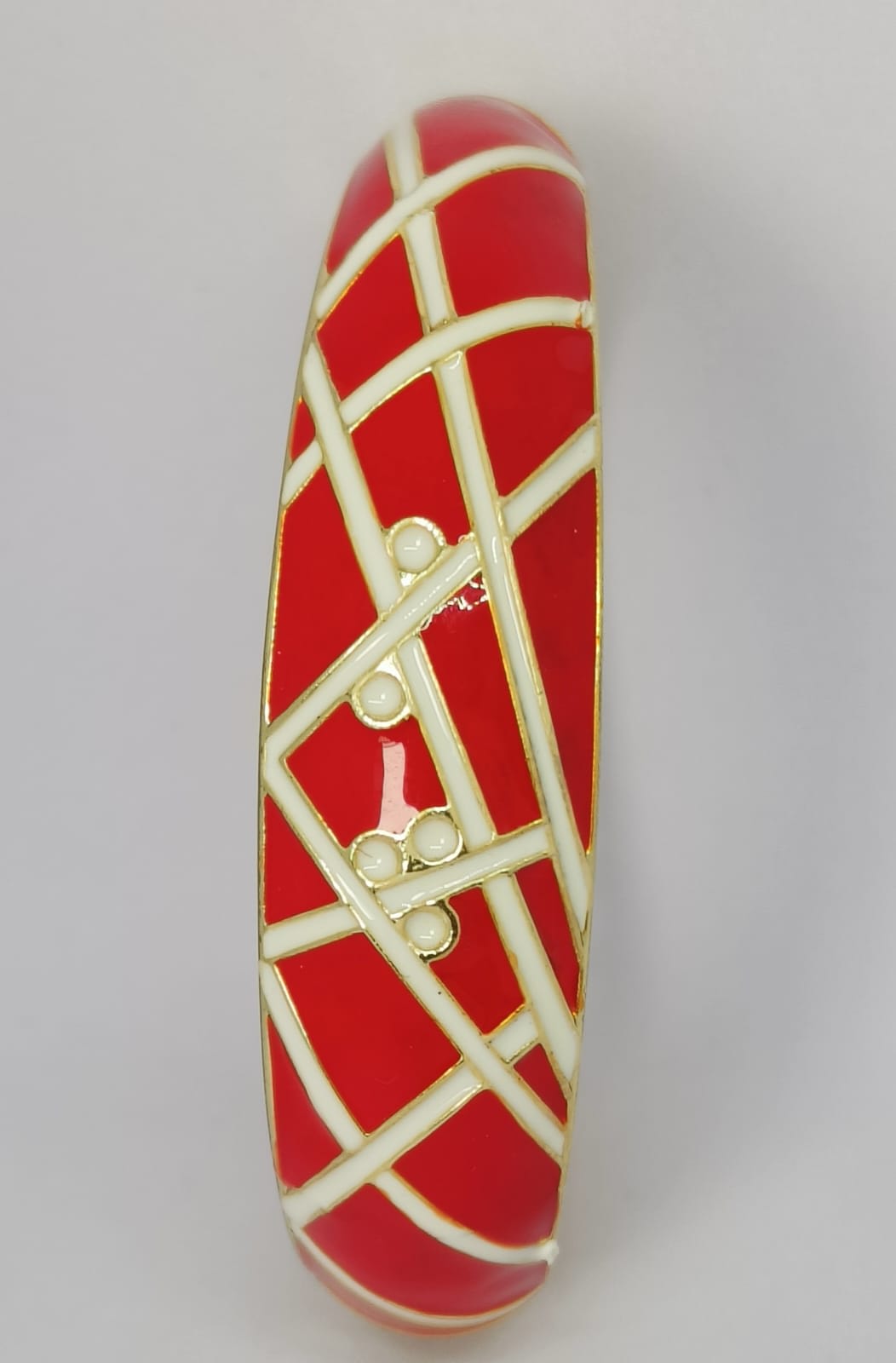 Designer Kada Red Geometric Single Bangle | 2-6