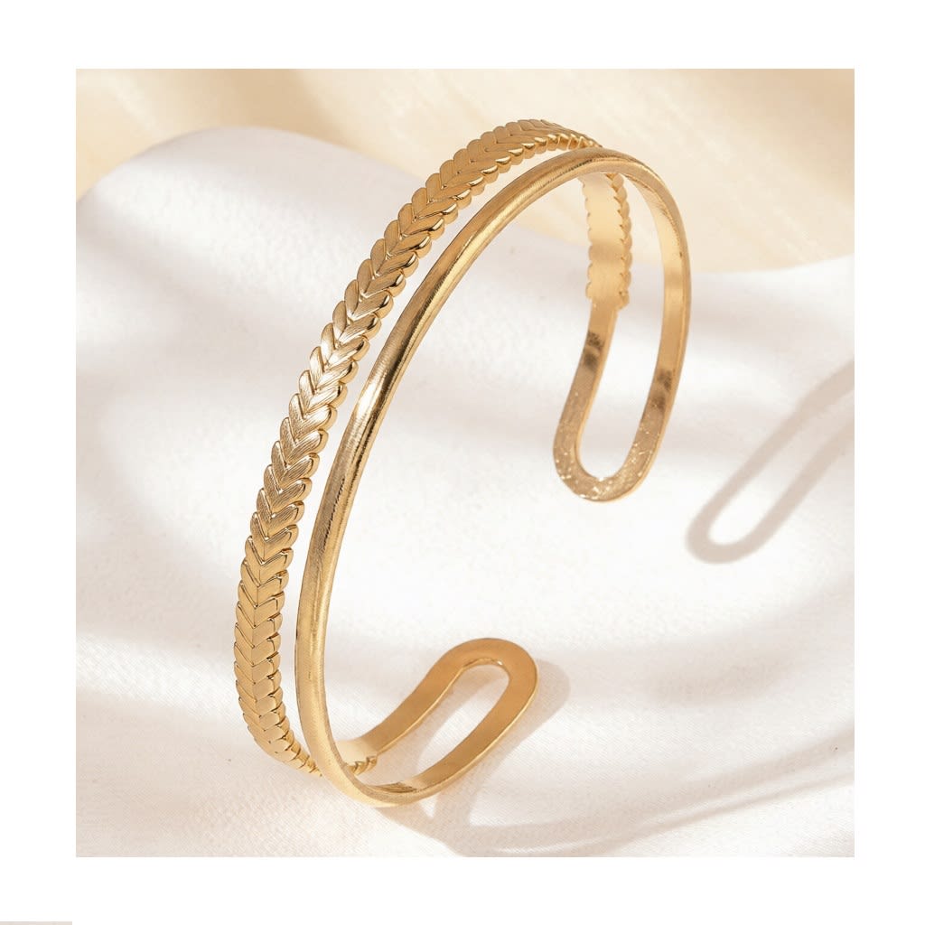Double Ring Cuff Bangle