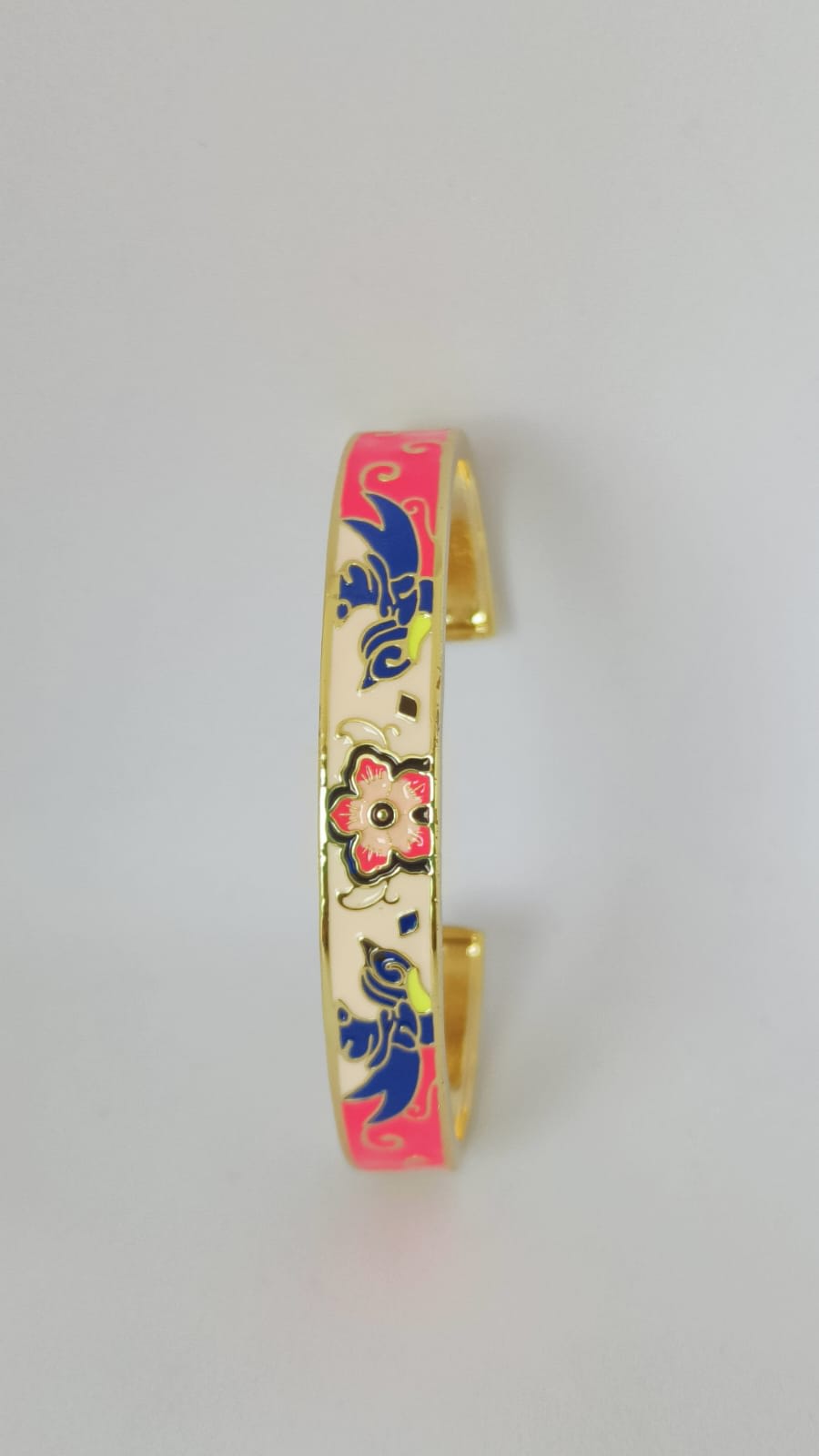 Floral Cuff Bangle Pink