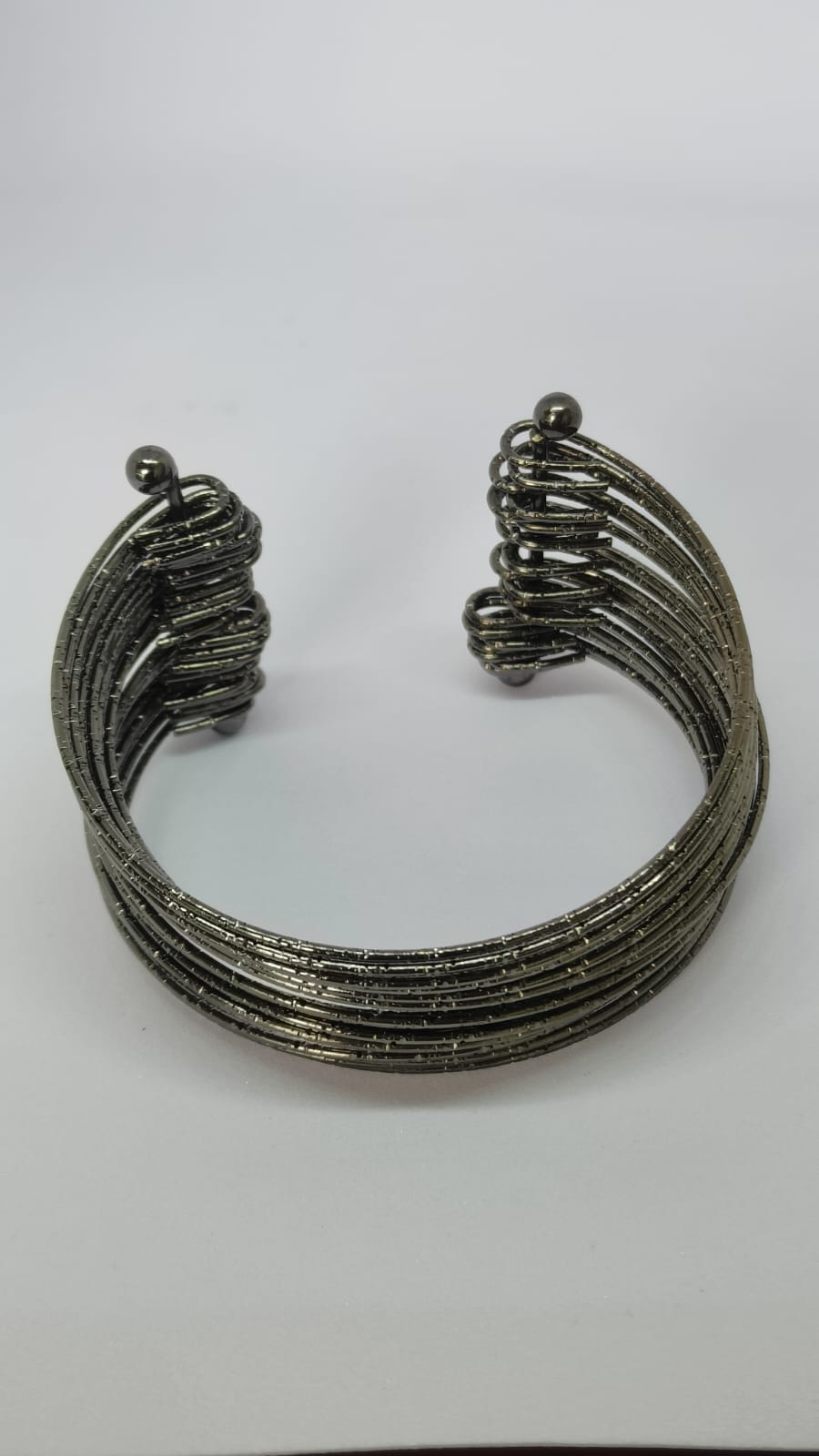 Layered Wire Cuff bracelet - Gunmetal Black