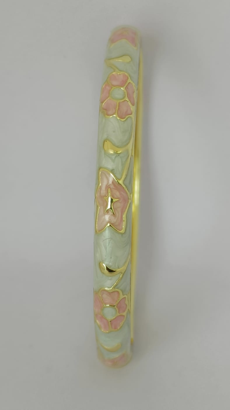Light Green Thin Oval Single Bangle | 2-6
