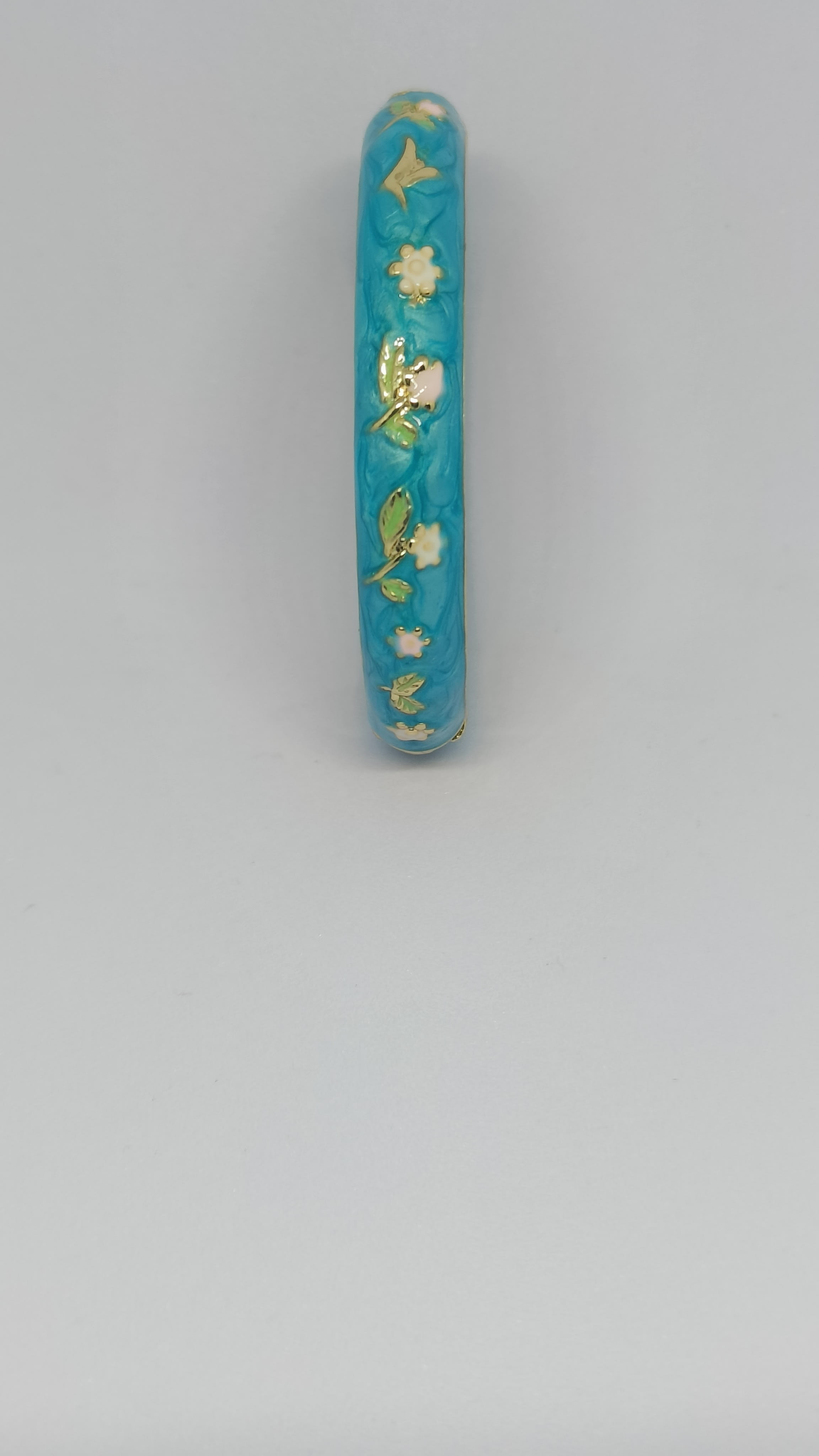 Sky Blue with pink flower Single Bangle|Size 2.2