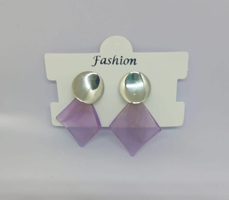 Acrylic Dangle Earrings Purple