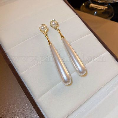Long Pearl Drop Earrings
