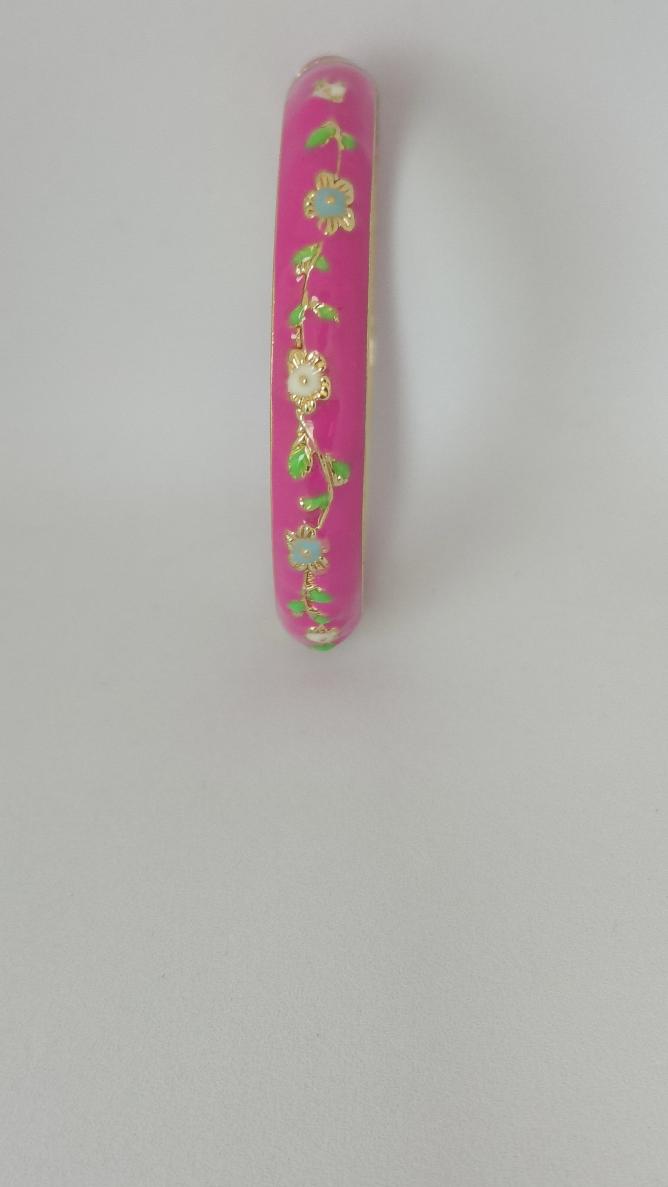 Pink with white flower Single Bangle|Size 2.2 