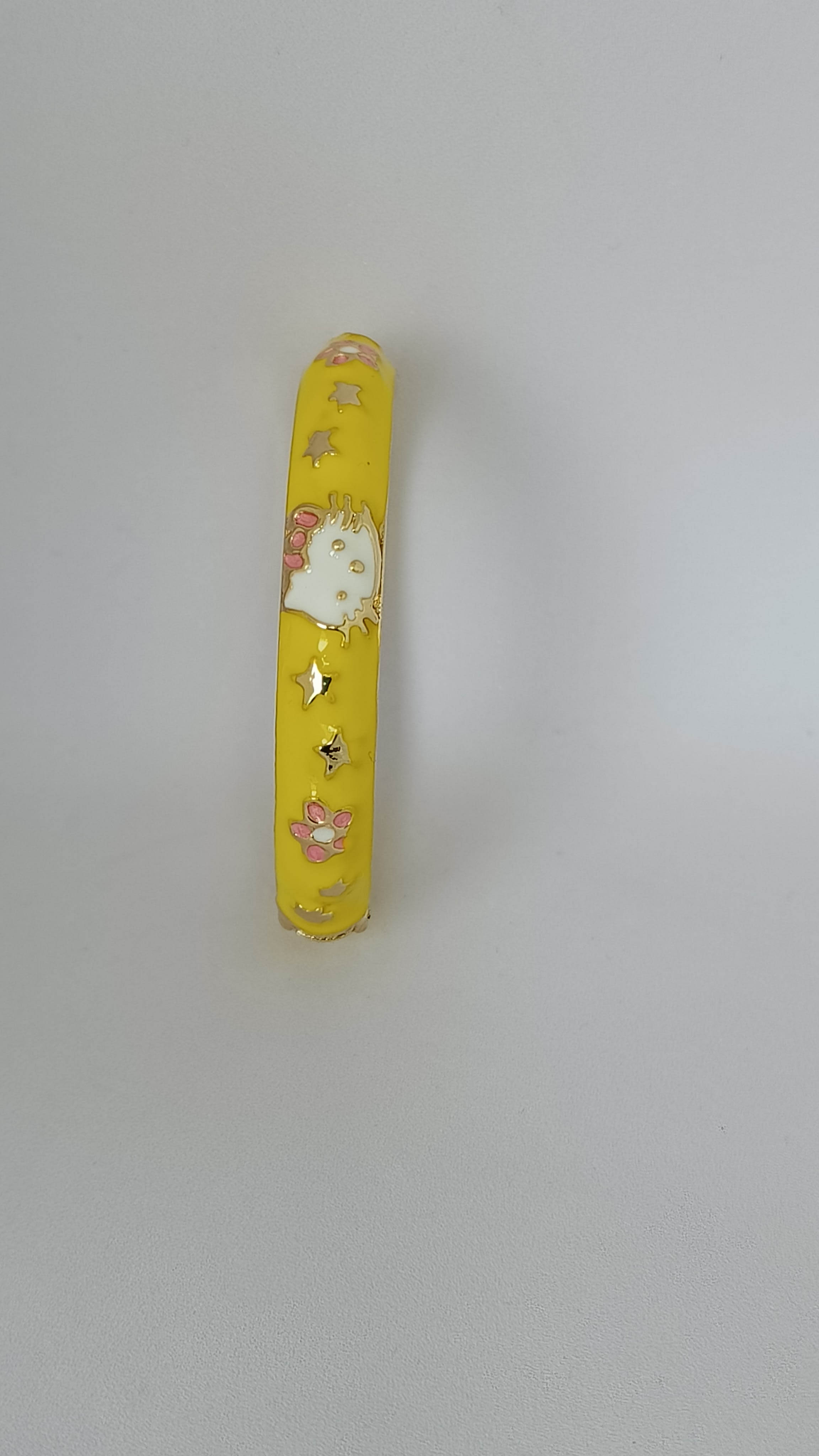 Yellow with Kitty Single Bangle|Size 2.2