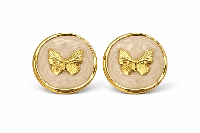 Korean Style Stud Earrings Pearl White Round